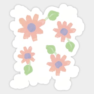 Simple Pink Watercolor Floral Pattern Sticker